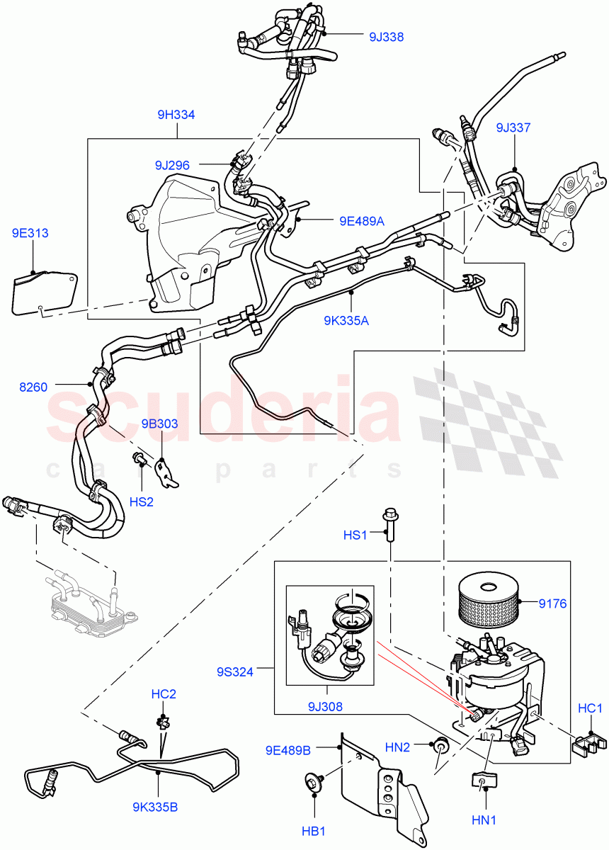 Fuel Lines (3.0L 24V DOHC V6 TC Diesel) ((V) FROMAA000001) of Land Rover Land Rover Range Rover Sport (2010-2013) [3.0 Diesel 24V DOHC TC]
