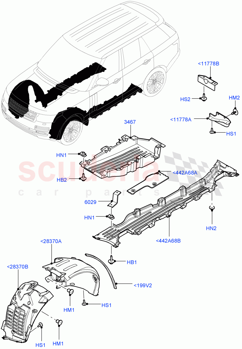 Front Panels, Aprons & Side Members (Apron) of Land Rover Land Rover Range Rover (2012-2021) [3.0 I6 Turbo Diesel AJ20D6]