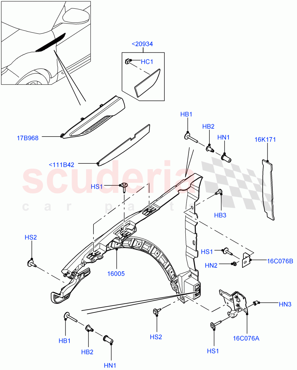 Dash Panel And Front Fenders (Changsu (China)) ((V) FROMEG000001) of Land Rover Land Rover Range Rover Evoque (2012-2018) [2.0 Turbo Diesel]