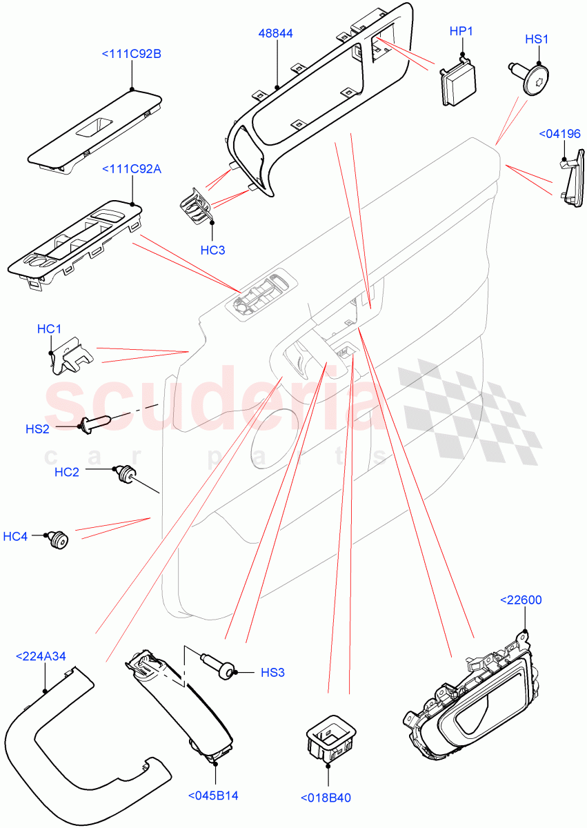 Front Door Trim Installation (Changsu (China)) ((V) FROMFG000001, (V) TOKG446856) of Land Rover Land Rover Discovery Sport (2015+) [2.0 Turbo Petrol GTDI]