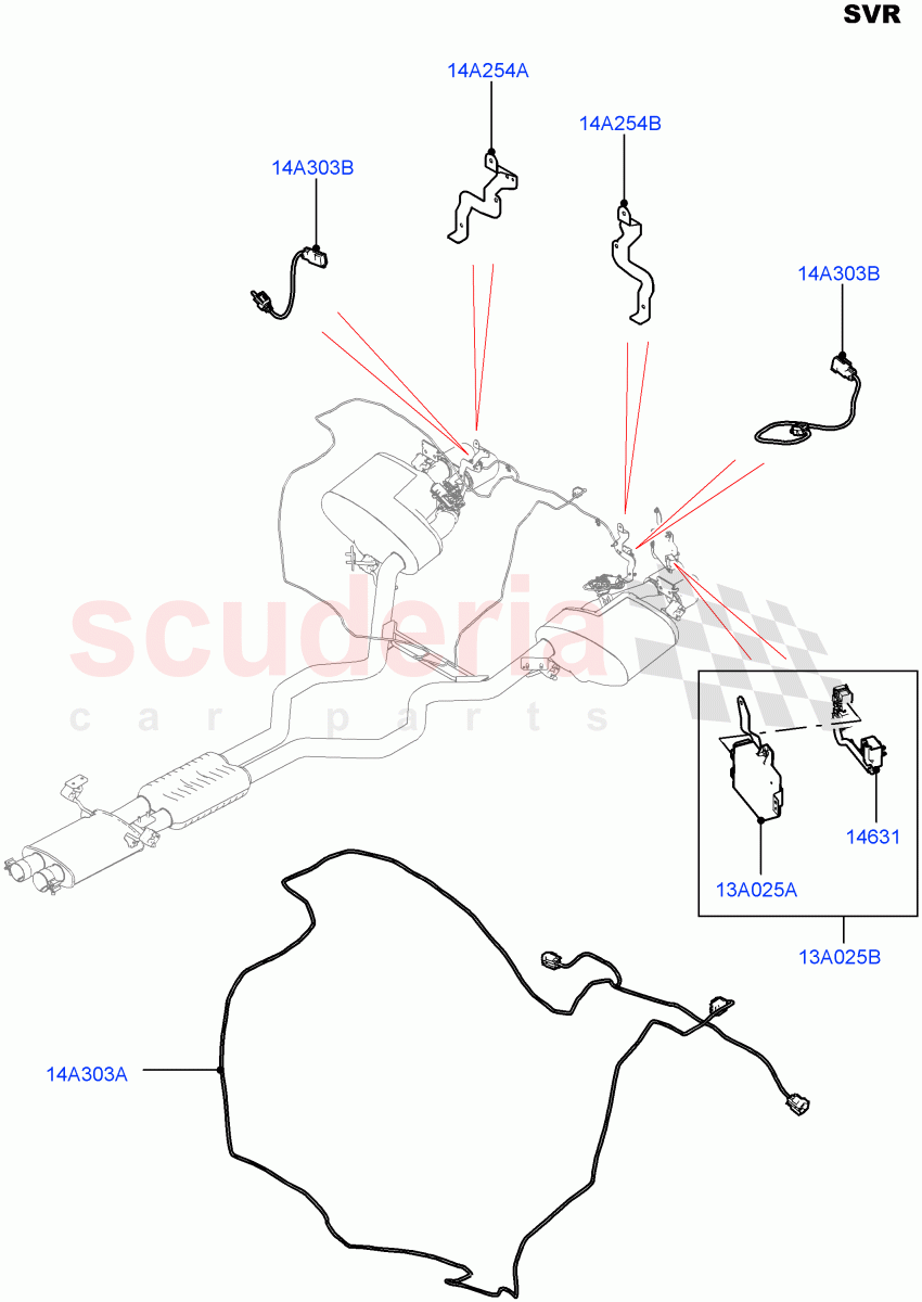 Vehicle Modules And Sensors (Exhaust) (SVR Version, SVR) ((V) FROMFA000001) of Land Rover Land Rover Range Rover Sport (2014+) [4.4 DOHC Diesel V8 DITC]
