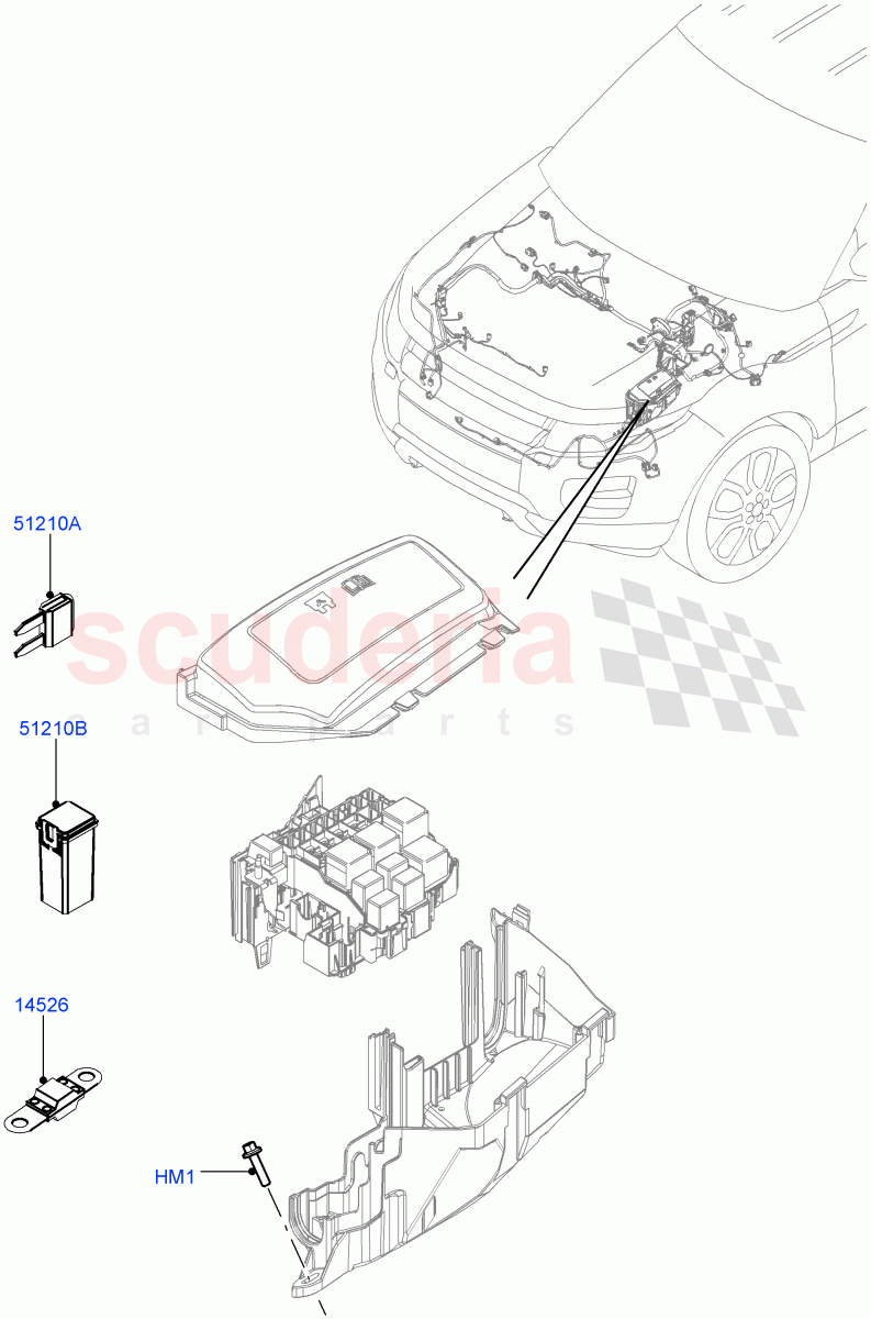 Fuses, Holders And Circuit Breakers (Engine Compartment) (Changsu (China)) ((V) FROMEG000001) of Land Rover Land Rover Range Rover Evoque (2012-2018) [2.0 Turbo Diesel]