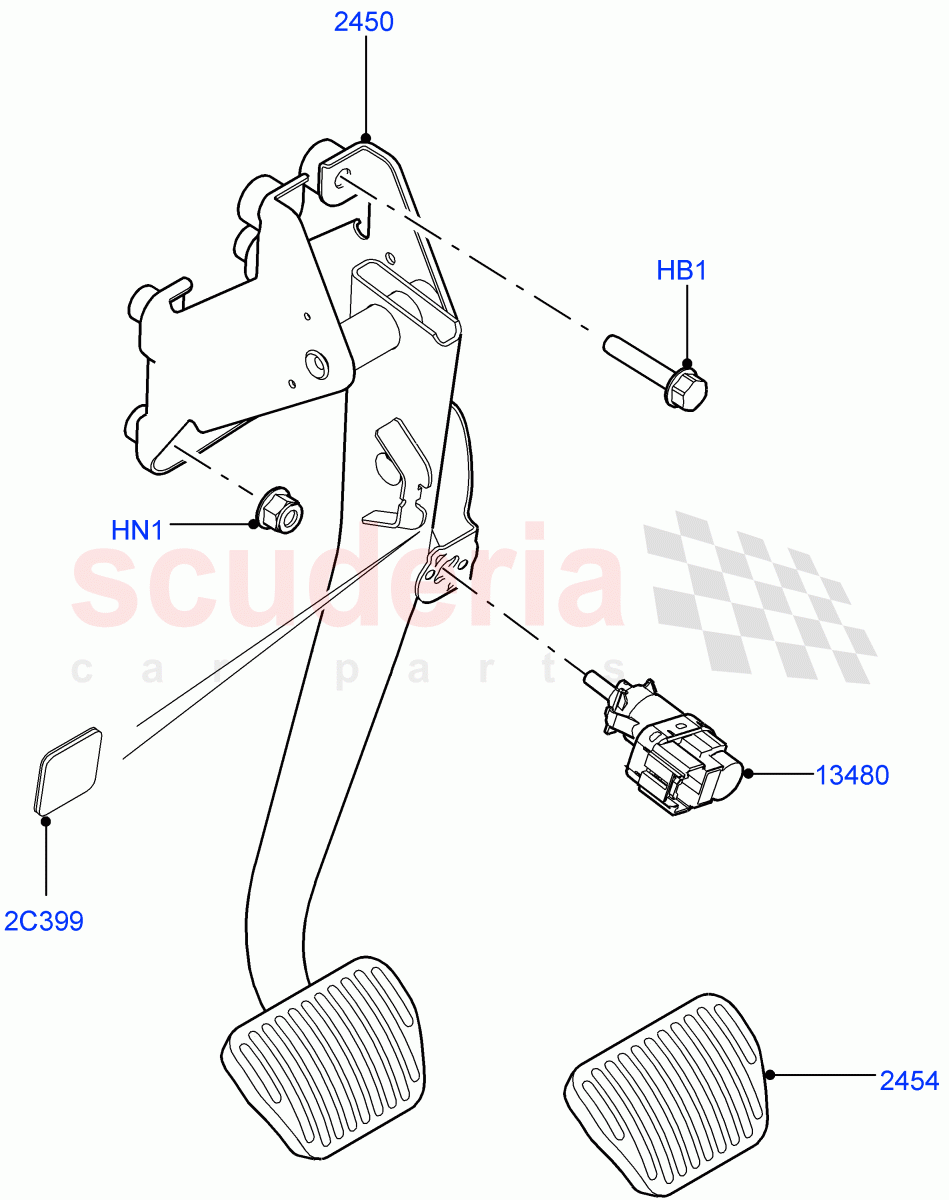 Brake And Clutch Controls (With Petrol Engines) of Land Rover Land Rover Range Rover Sport (2014+) [5.0 OHC SGDI SC V8 Petrol]