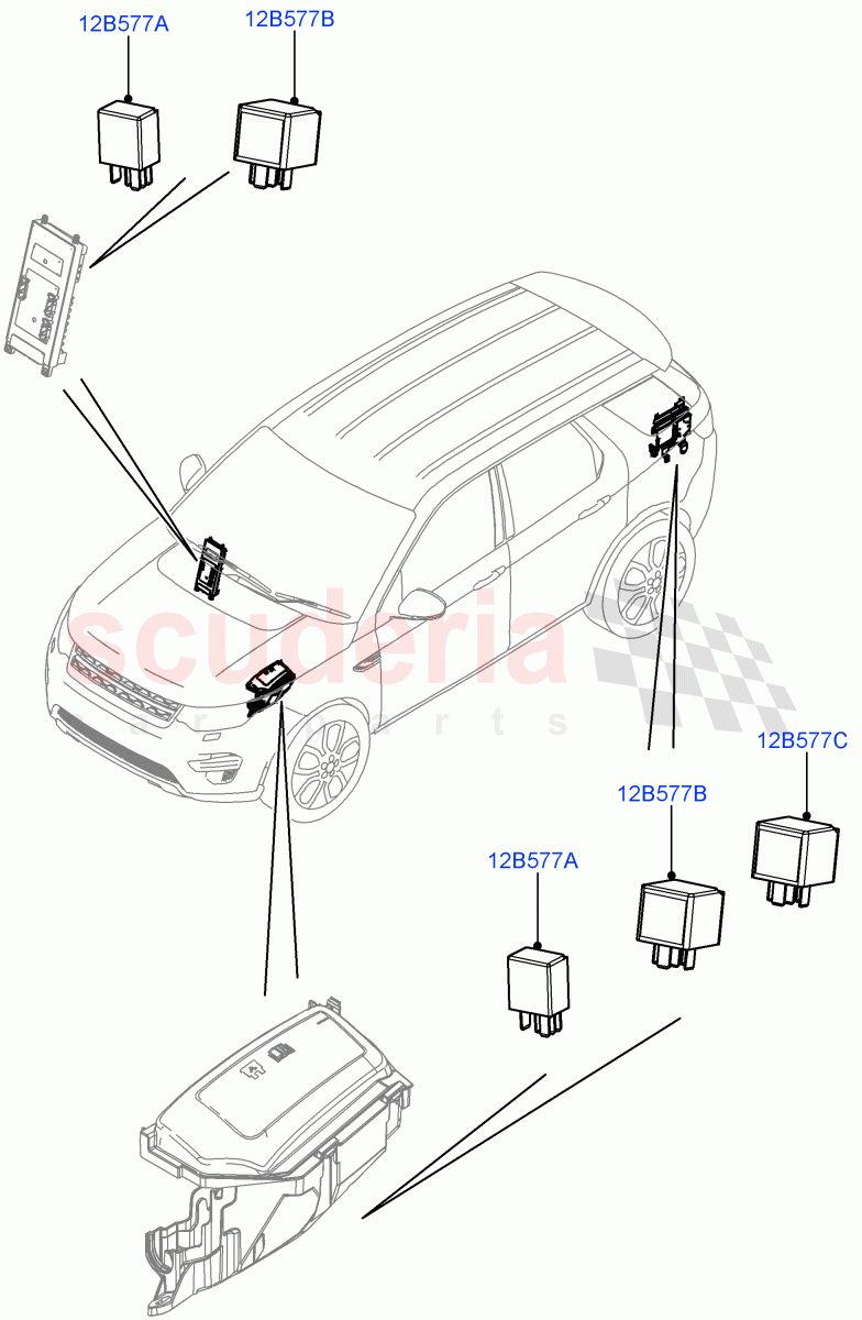 Relays (Changsu (China)) ((V) FROMFG000001) of Land Rover Land Rover Discovery Sport (2015+) [2.0 Turbo Petrol AJ200P]