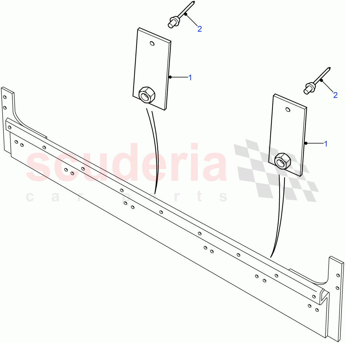 Front Seats-Cab Base Anchorage-Station Wagon (Crew Cab Pick Up, 110" Wheelbase, Chassis Crew Cab, 130" Wheelbase, Station Wagon - 5 Door, Crew Cab HCPU) ((V) FROM7A000001) of Land Rover Land Rover Defender (2007-2016)