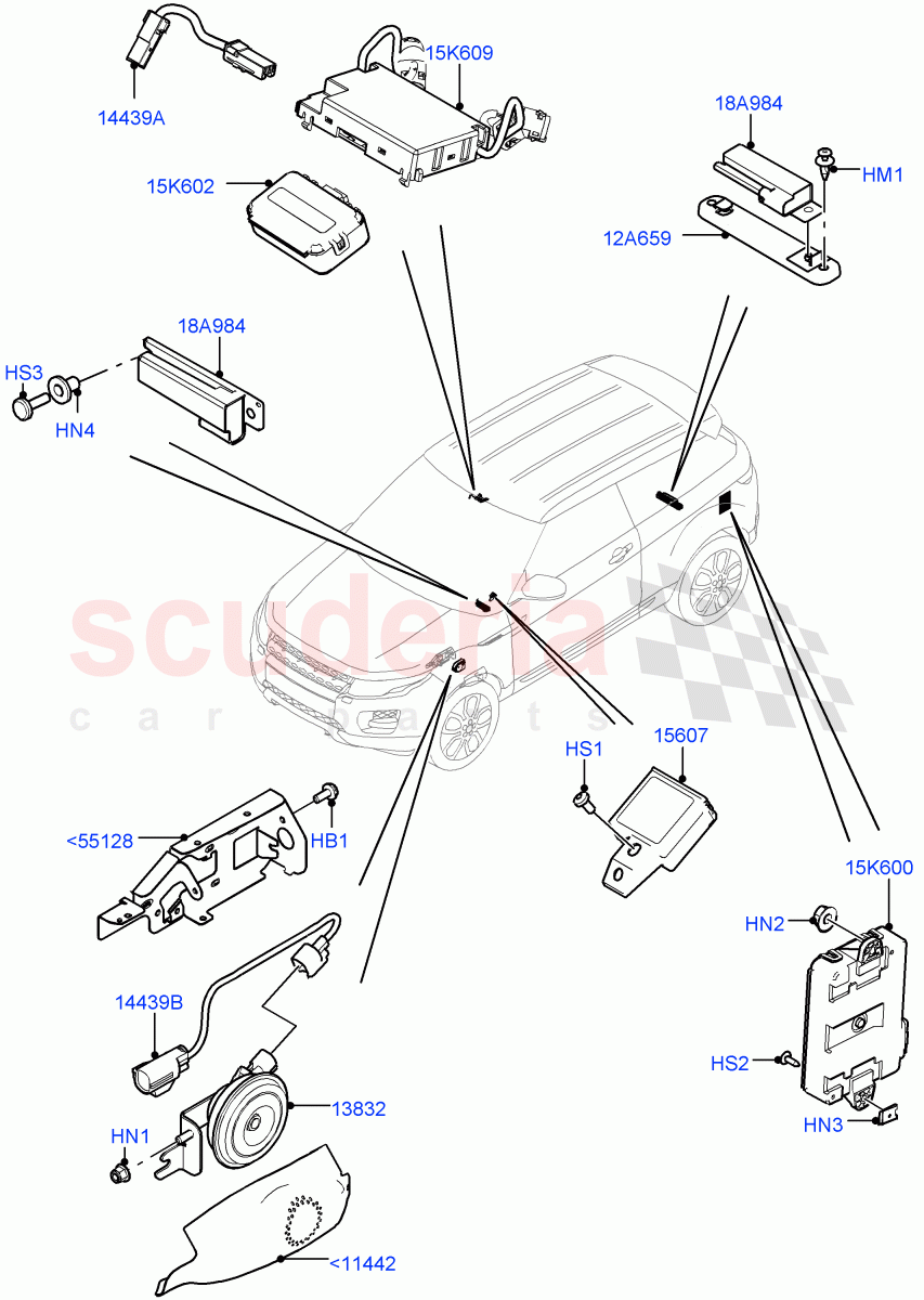 Anti-Theft Alarm Systems (Changsu (China)) ((V) FROMEG000001) of Land Rover Land Rover Range Rover Evoque (2012-2018) [2.0 Turbo Diesel]