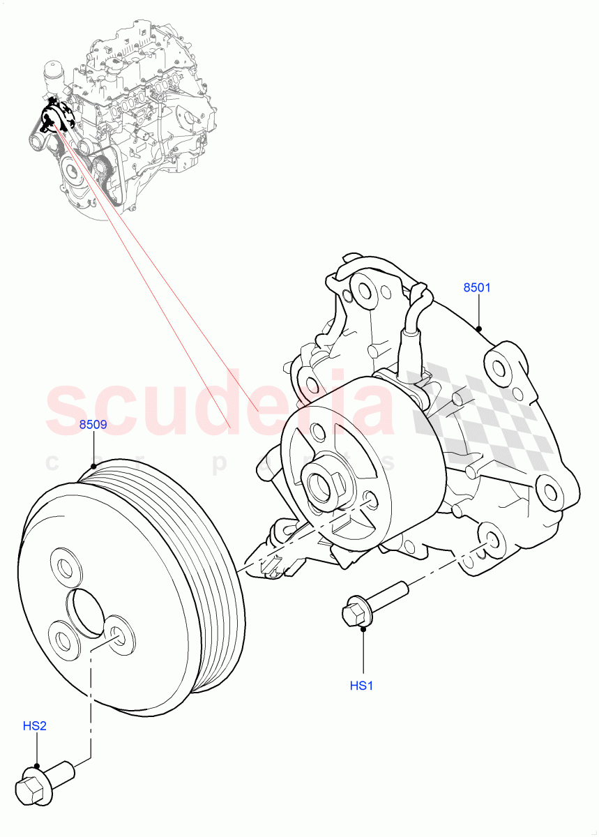 Water Pump (Nitra Plant Build) (2.0L I4 DSL HIGH DOHC AJ200) ((V) FROMK2000001) of Land Rover Land Rover Discovery 5 (2017+) [2.0 Turbo Diesel]