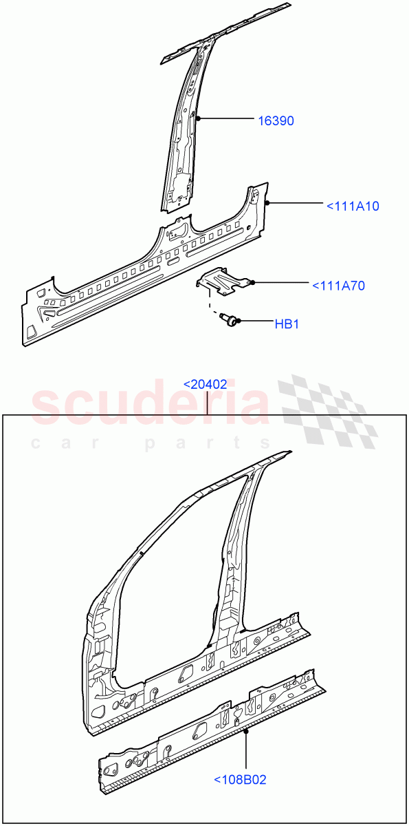 Side Panels - Inner (Front) ((V) TO9A999999) of Land Rover Land Rover Range Rover Sport (2005-2009) [2.7 Diesel V6]