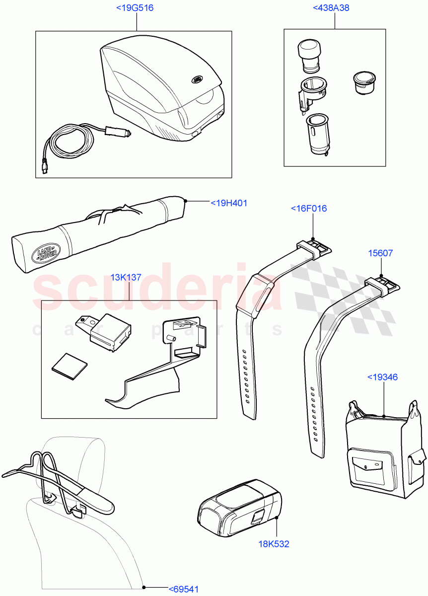 Touring Accessories (Solihull Plant Build, Nitra Plant Build) of Land Rover Land Rover Discovery 5 (2017+) [2.0 Turbo Petrol AJ200P]