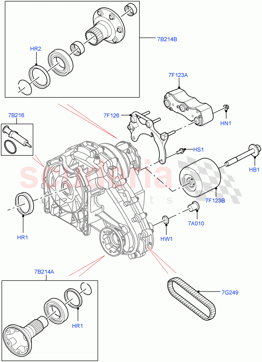 Transfer Drive Components (Solihull Plant Build) (With 1 Speed Transfer Case) ((V) FROMHA000001) of Land Rover Land Rover Discovery 5 (2017+) [3.0 I6 Turbo Diesel AJ20D6]