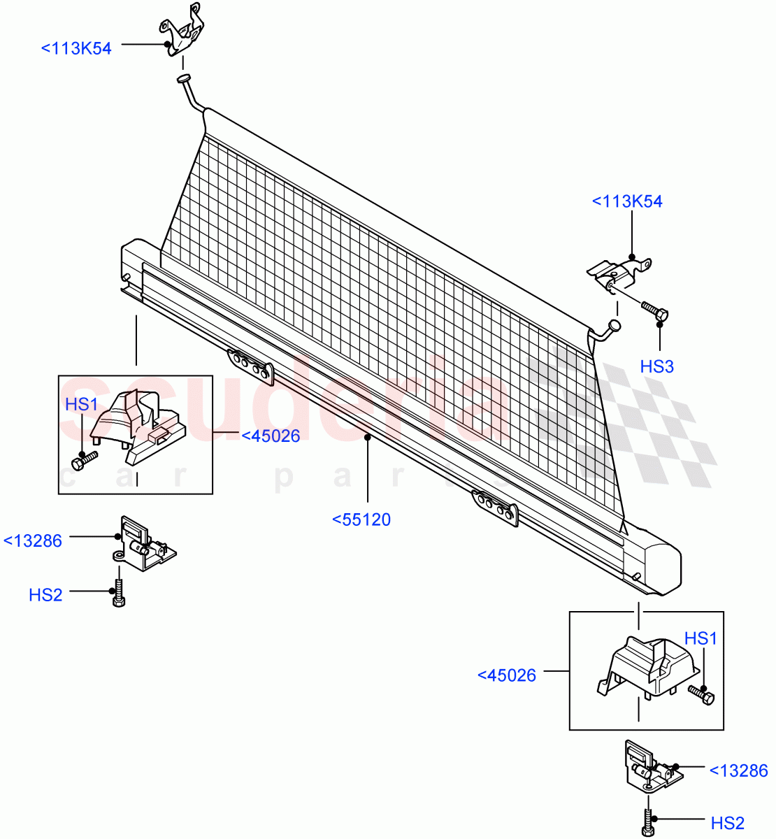 Load Compartment Trim (Less Armoured, With Load Retention Net) ((V) FROMAA000001) of Land Rover Land Rover Range Rover (2010-2012) [3.6 V8 32V DOHC EFI Diesel]