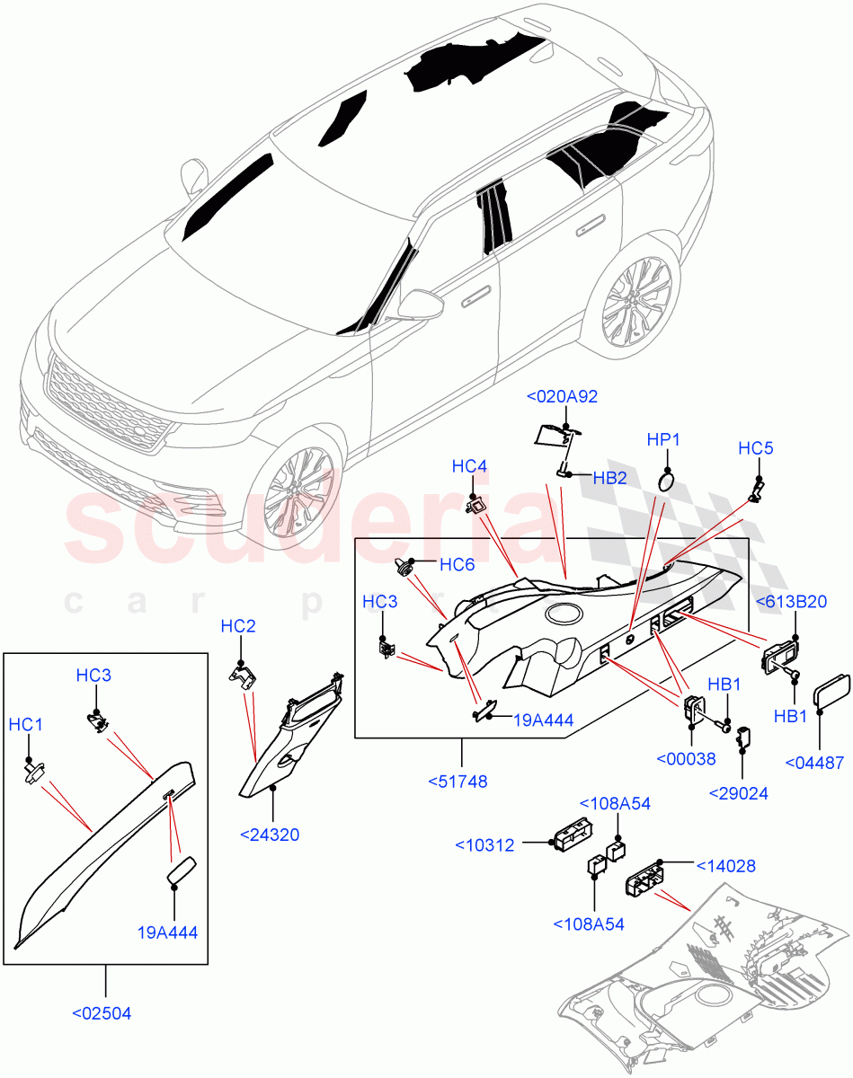 Side Trim (Upper) of Land Rover Land Rover Range Rover Velar (2017+) [3.0 I6 Turbo Petrol AJ20P6]