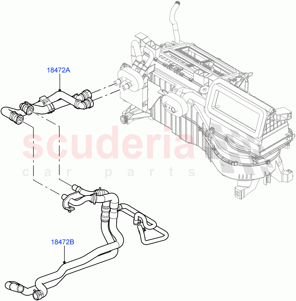 Heater Hoses (AJ Petrol 4.2 V8 Supercharged) ((V) TO9A999999) of Land Rover Land Rover Range Rover Sport (2005-2009) [2.7 Diesel V6]