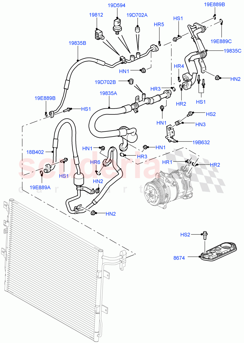 Air Conditioning System (3.0L 24V DOHC V6 TC Diesel) ((V) FROMAA000001) of Land Rover Land Rover Range Rover Sport (2010-2013) [3.0 Diesel 24V DOHC TC]