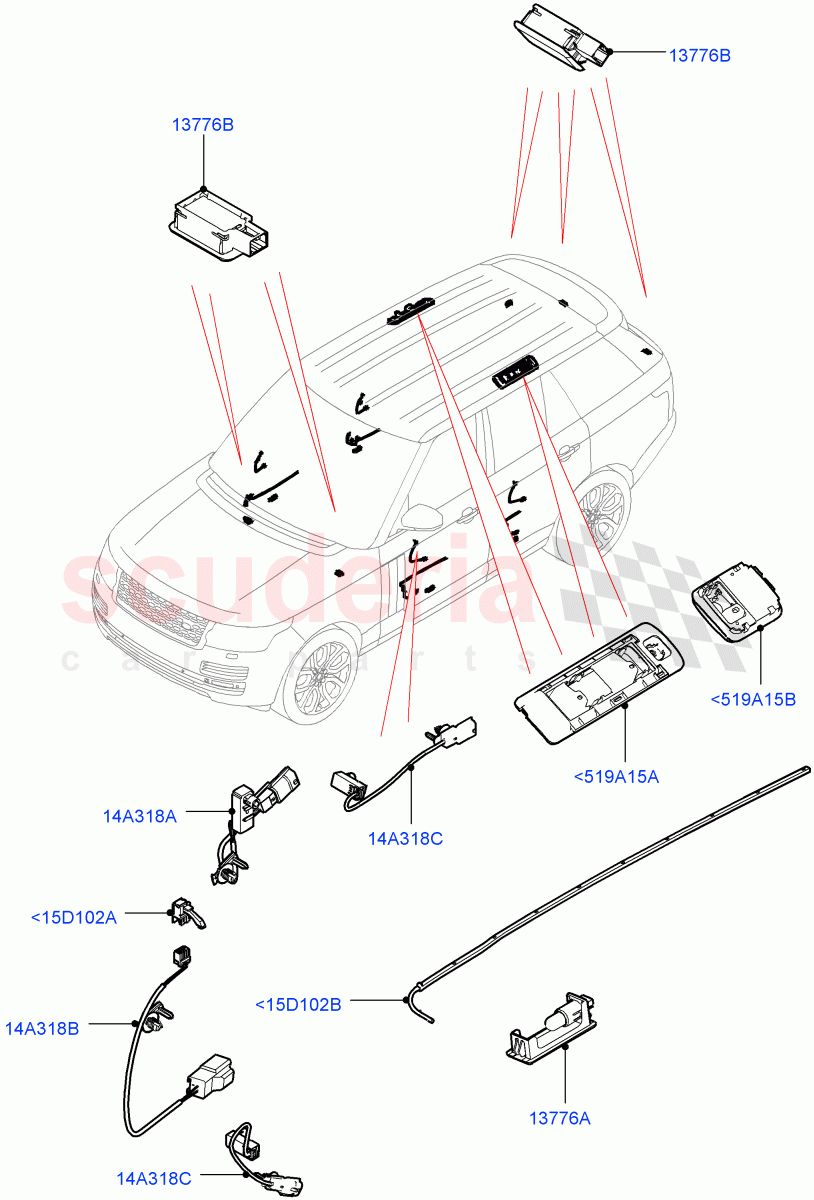 Interior Lamps (Tailgate, Door - Front/Rear) of Land Rover Land Rover Range Rover (2012-2021) [3.0 Diesel 24V DOHC TC]