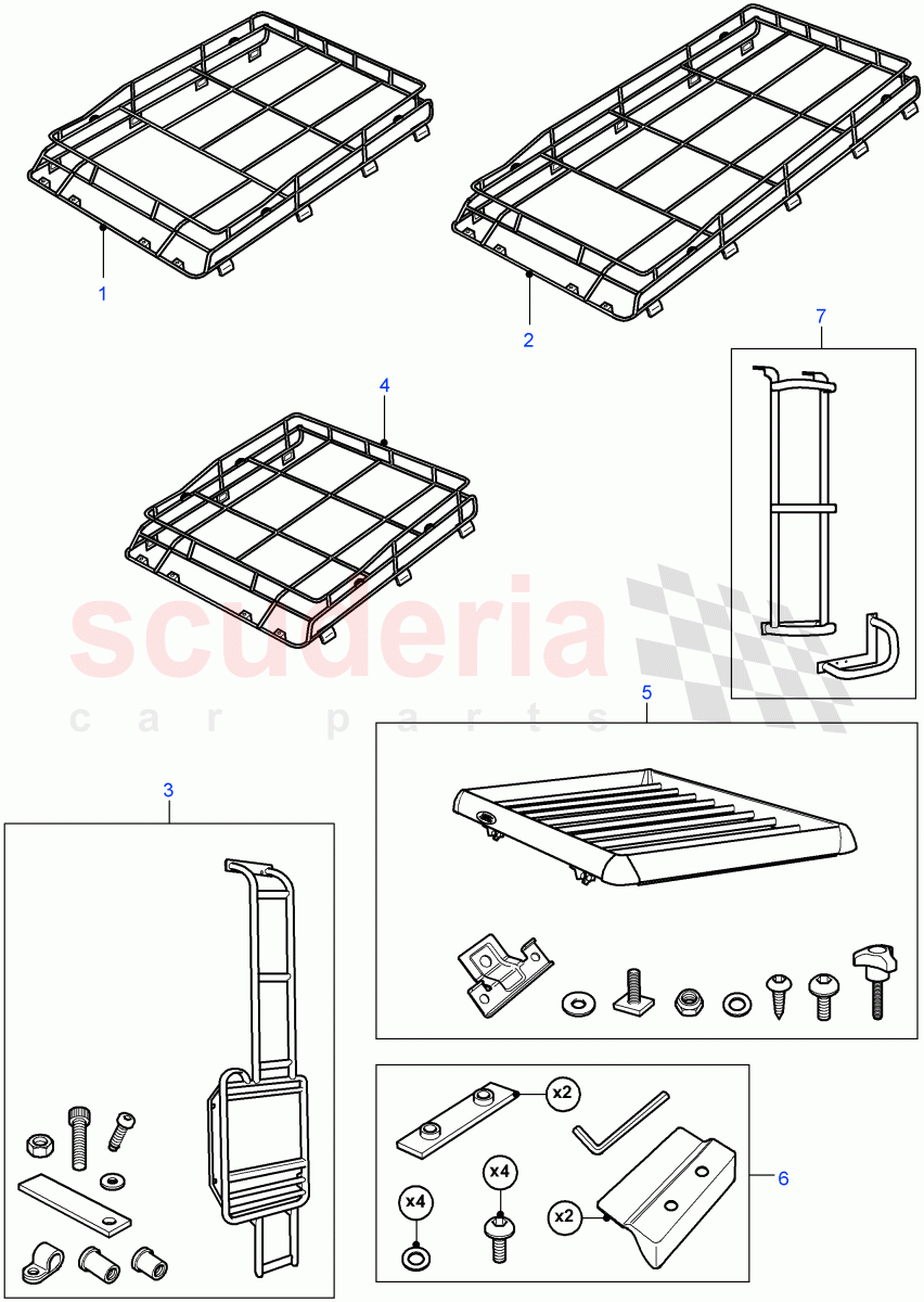 Roof Racks ((V) FROM7A000001) of Land Rover Land Rover Defender (2007-2016)
