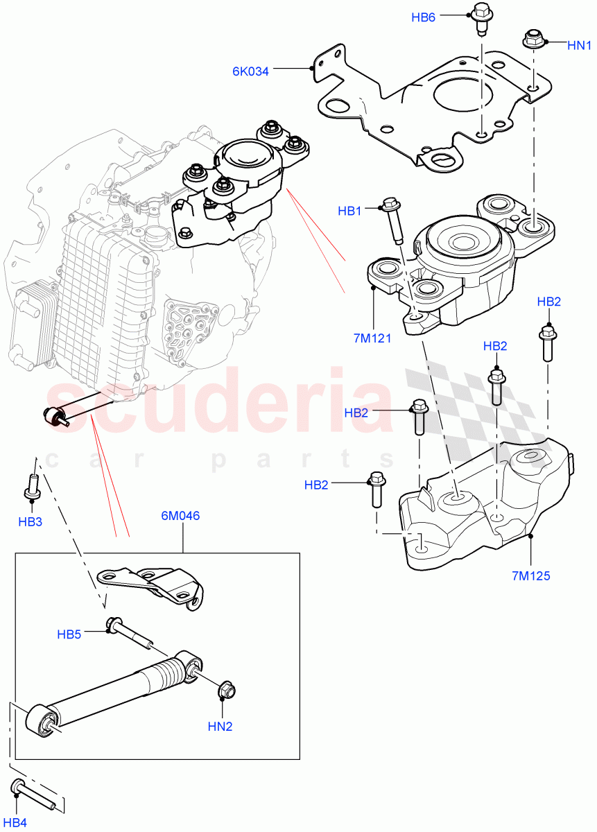 Transmission Mounting (2.0L I4 High DOHC AJ200 Petrol, Changsu (China), 2.0L I4 Mid DOHC AJ200 Petrol) ((V) FROMHG379388) of Land Rover Land Rover Discovery Sport (2015+) [2.2 Single Turbo Diesel]