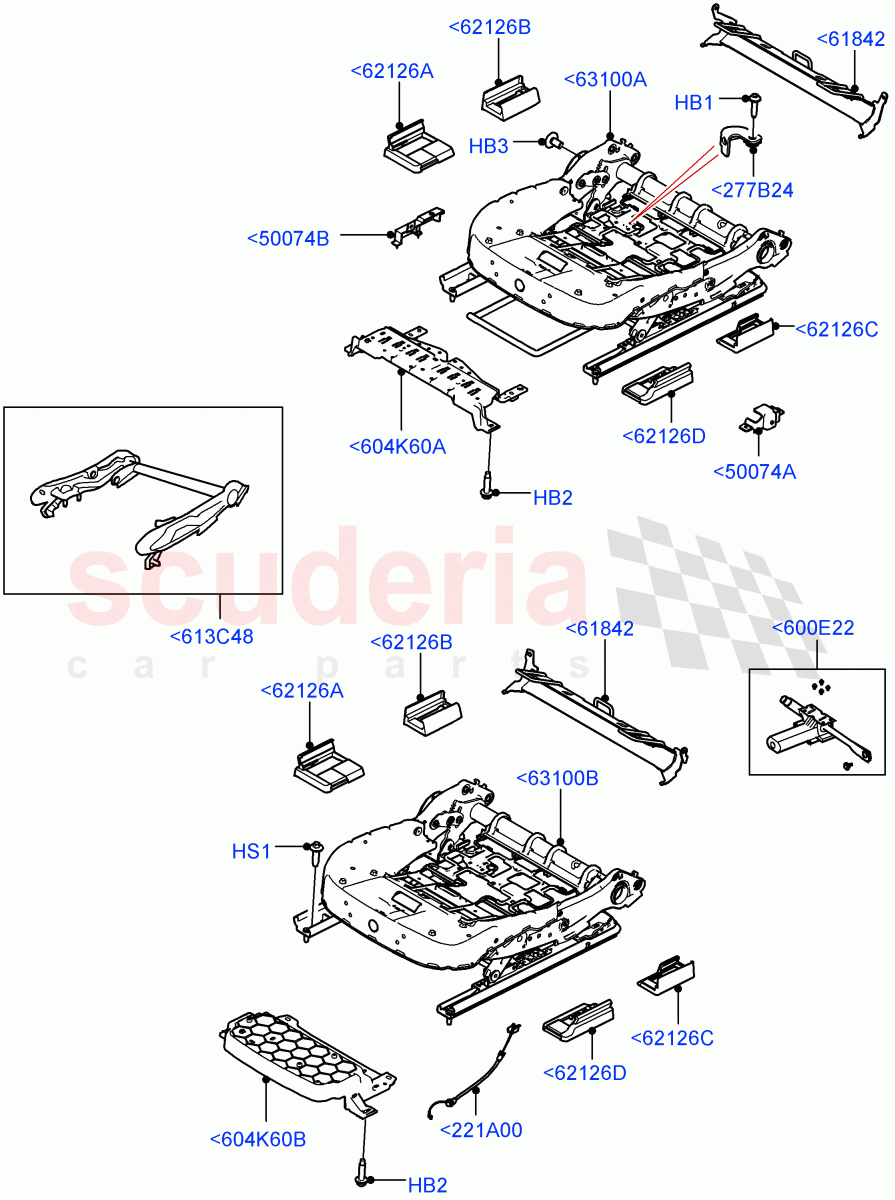 Front Seat Base (Short Wheelbase) of Land Rover Land Rover Defender (2020+) [2.0 Turbo Petrol AJ200P]