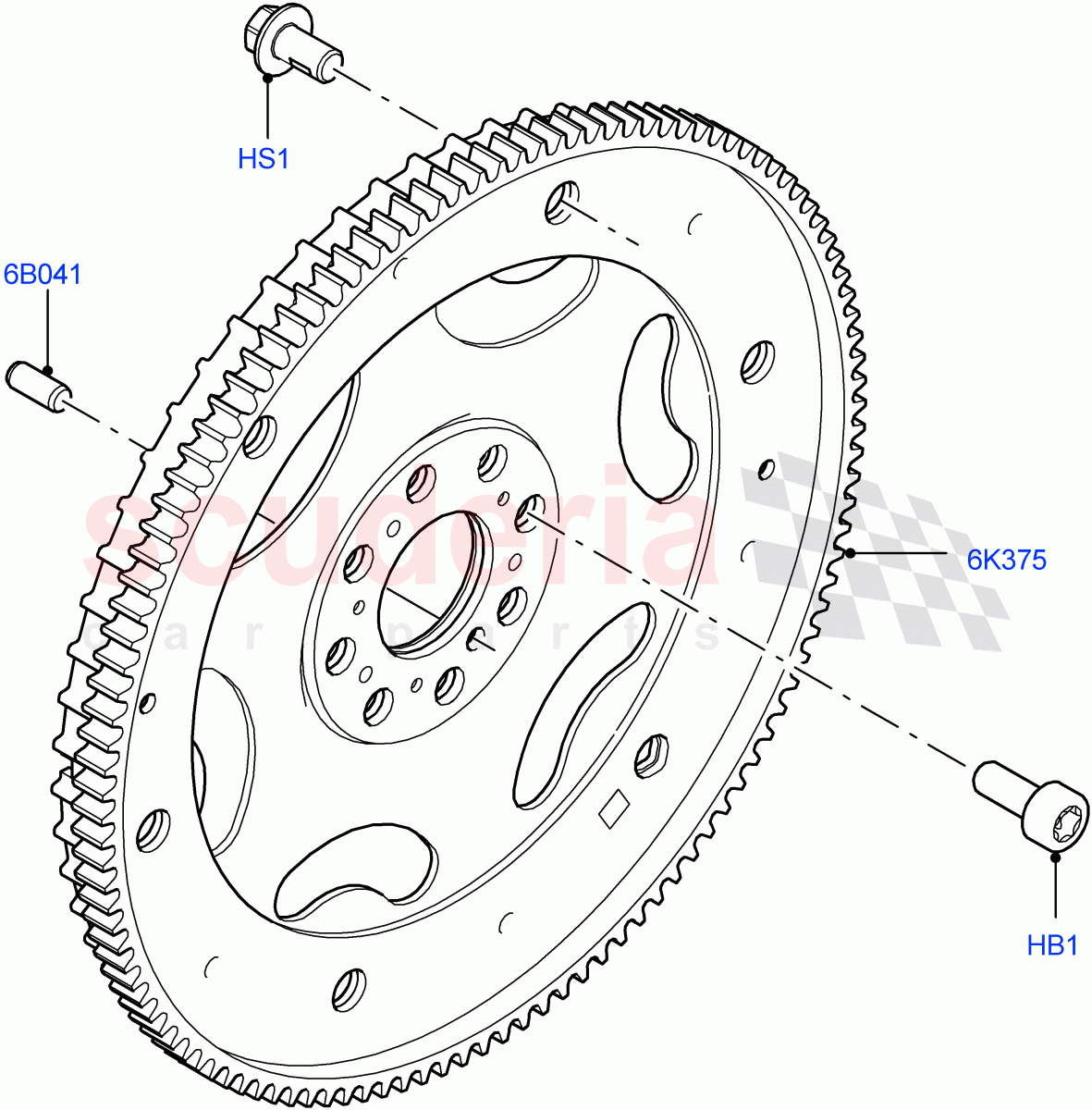 Flywheel (3.0L AJ20D6 Diesel High) of Land Rover Land Rover Range Rover (2022+) [3.0 I6 Turbo Diesel AJ20D6]