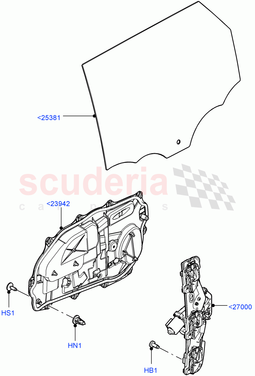 Rear Door Glass And Window Controls (Changsu (China)) of Land Rover Land Rover Range Rover Evoque (2019+) [2.0 Turbo Diesel AJ21D4]