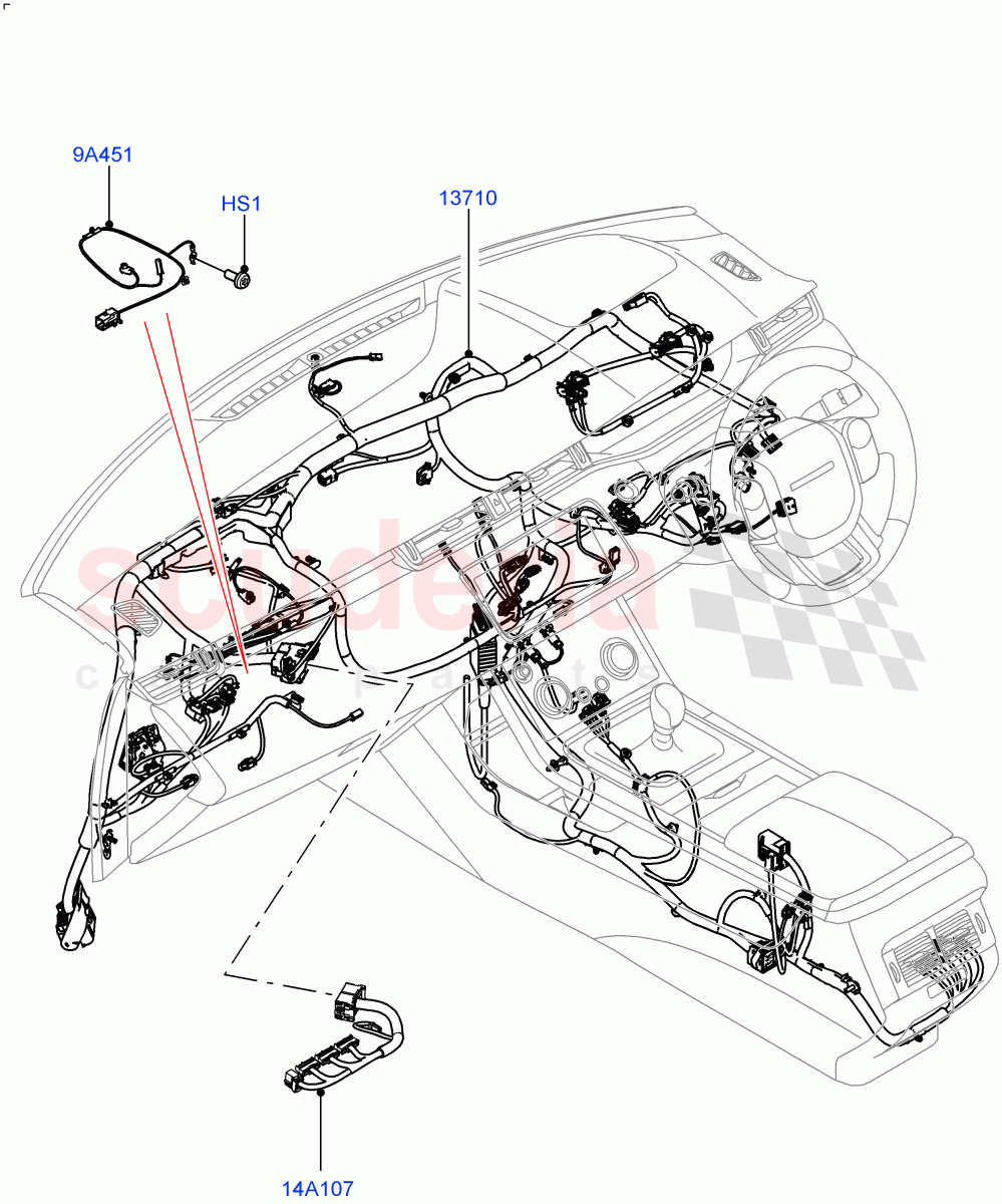 Facia Harness (Halewood (UK)) of Land Rover Land Rover Range Rover Evoque (2019+) [1.5 I3 Turbo Petrol AJ20P3]