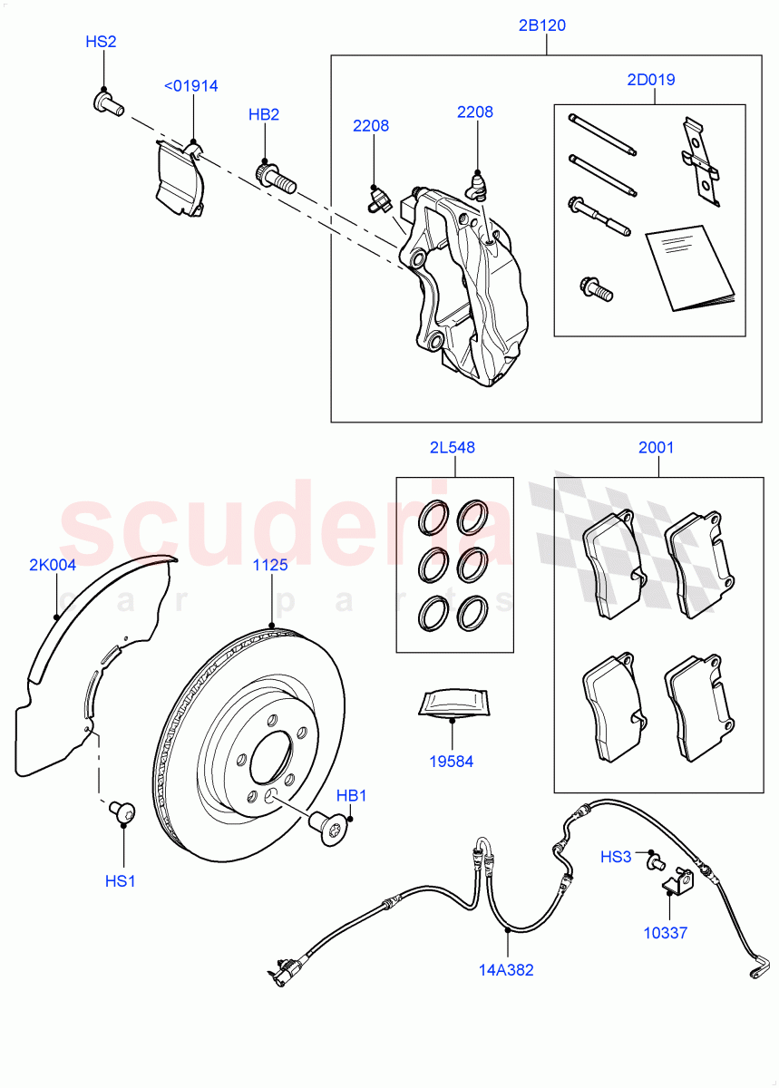 Front Brake Discs And Calipers (Front Disc And Caliper Size 19, Disc And Caliper Size-Frt 19/RR 19) ((V) FROMJA000001) of Land Rover Land Rover Range Rover Sport (2014+) [2.0 Turbo Petrol AJ200P]