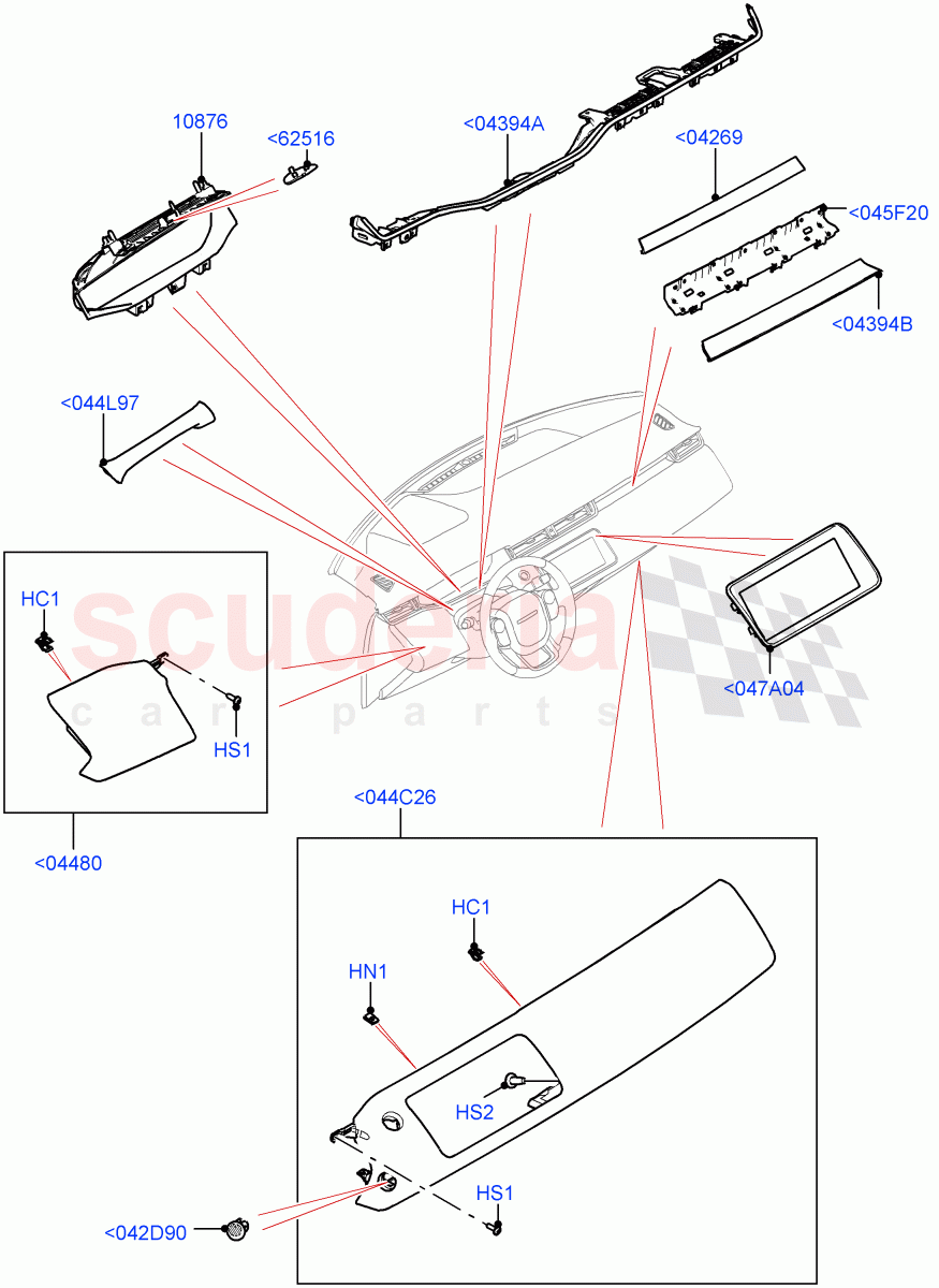 Instrument Panel (External Components, Centre) (Changsu (China)) of Land Rover Land Rover Range Rover Evoque (2019+) [2.0 Turbo Diesel AJ21D4]