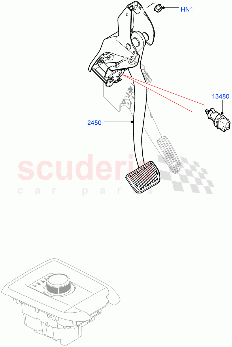 Brake And Clutch Controls (8 Speed Automatic Trans 8G30, Changsu (China)) ((V) FROMKG006088, (V) TOMG575834) of Land Rover Land Rover Range Rover Evoque (2019+) [2.0 Turbo Petrol AJ200P]
