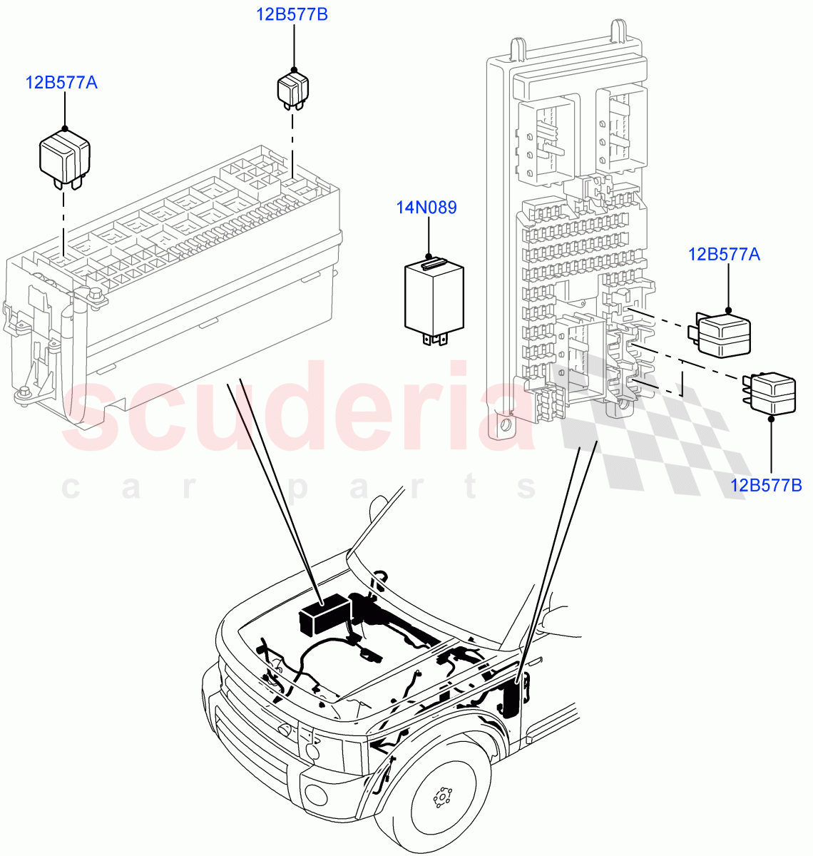 Relays ((V) FROMAA000001) of Land Rover Land Rover Discovery 4 (2010-2016) [2.7 Diesel V6]