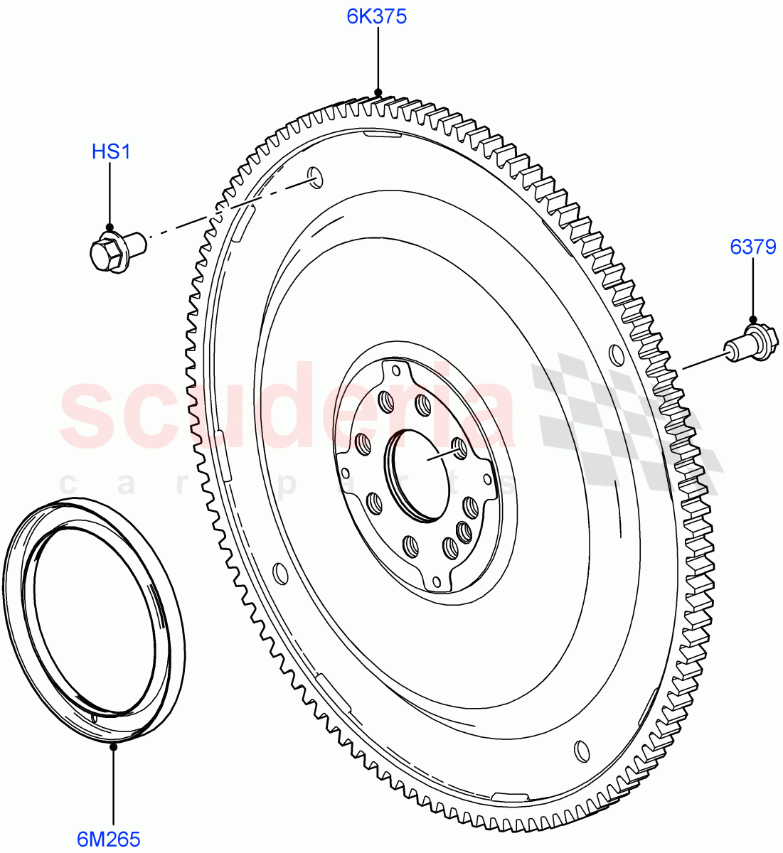 Flywheel (3.6L V8 32V DOHC EFi Diesel Lion) ((V) FROMAA000001) of Land Rover Land Rover Range Rover Sport (2010-2013) [3.6 V8 32V DOHC EFI Diesel]