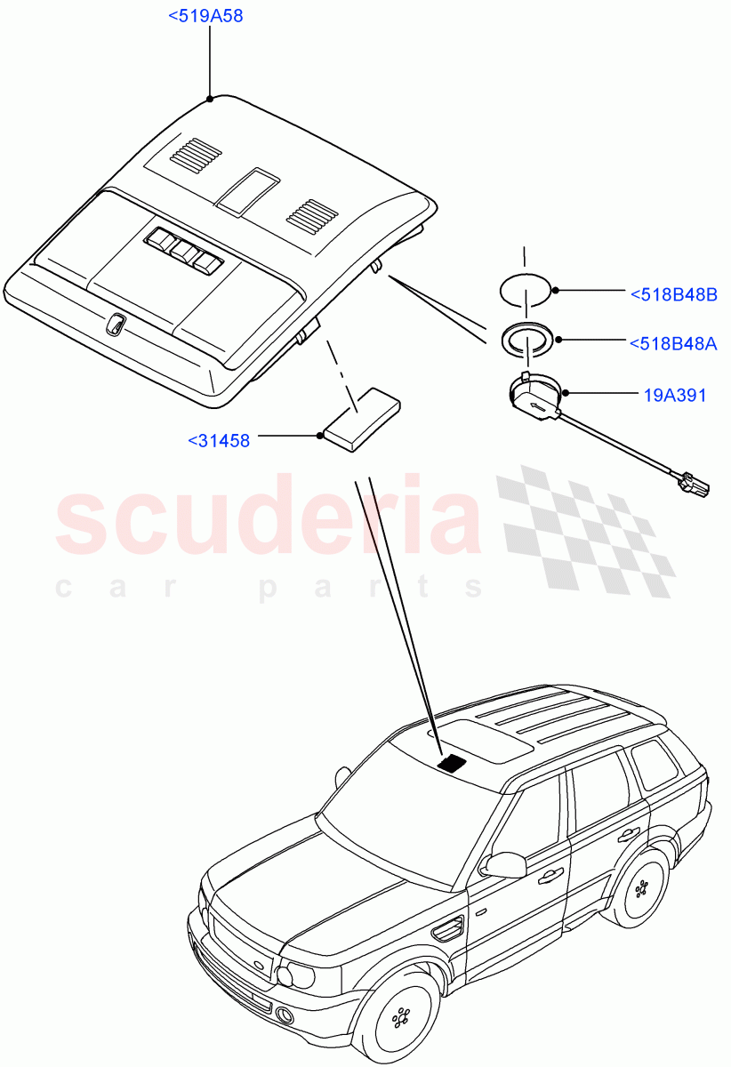 Console - Overhead ((V) FROMAA000001) of Land Rover Land Rover Range Rover Sport (2010-2013) [3.0 Diesel 24V DOHC TC]