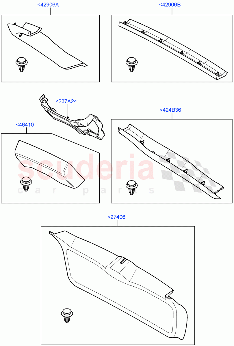 Back Door/Tailgate Trim Panels ((V) TO9A999999) of Land Rover Land Rover Range Rover Sport (2005-2009) [2.7 Diesel V6]
