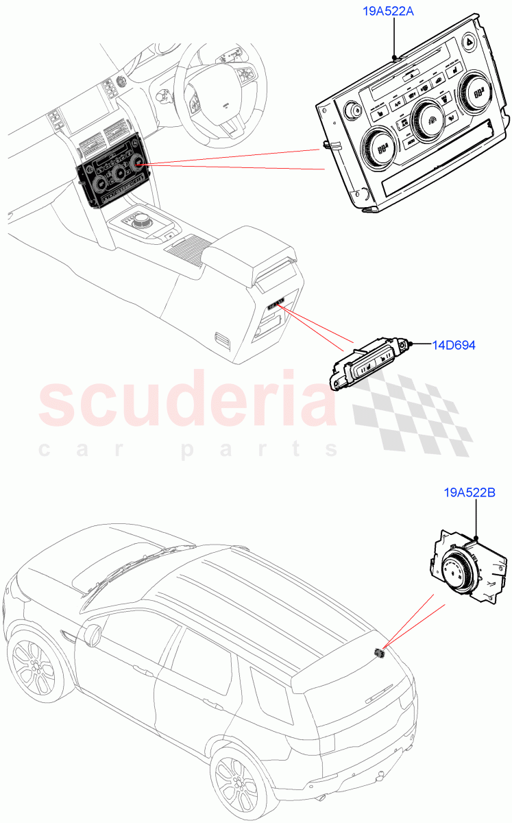 Heater & Air Conditioning Controls (Halewood (UK)) ((V) TOKH999999) of Land Rover Land Rover Discovery Sport (2015+) [2.0 Turbo Diesel AJ21D4]