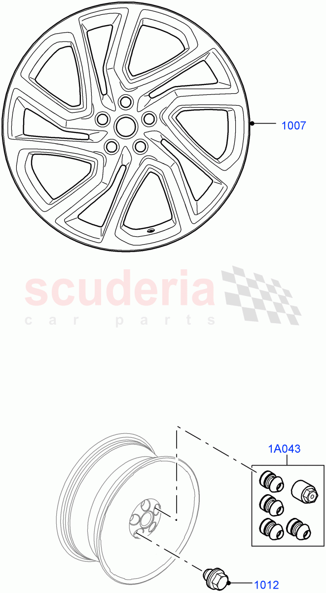 Accessory Wheels (Nitra Plant Build, Solihull Plant Build) of Land Rover Land Rover Discovery 5 (2017+) [3.0 I6 Turbo Diesel AJ20D6]