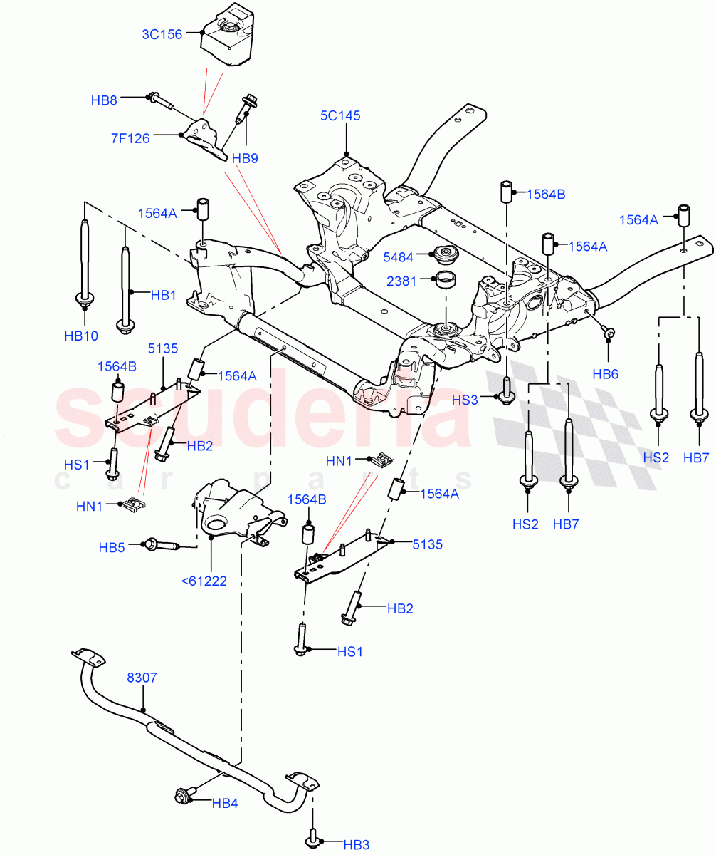 Front Cross Member & Stabilizer Bar (Crossmember) ((V) FROMJA000001) of Land Rover Land Rover Range Rover (2012-2021) [3.0 I6 Turbo Petrol AJ20P6]