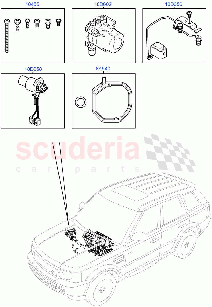 Auxiliary Fuel Fired Pre-Heater (Page B) (With Fuel Fired Heater) ((V) TO9A999999) of Land Rover Land Rover Range Rover Sport (2005-2009) [3.6 V8 32V DOHC EFI Diesel]
