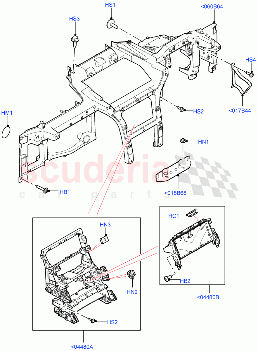 Instrument Panel (Internal Components, Solihull Plant Build) ((V) FROMHA000001) of Land Rover Land Rover Discovery 5 (2017+) [3.0 Diesel 24V DOHC TC]