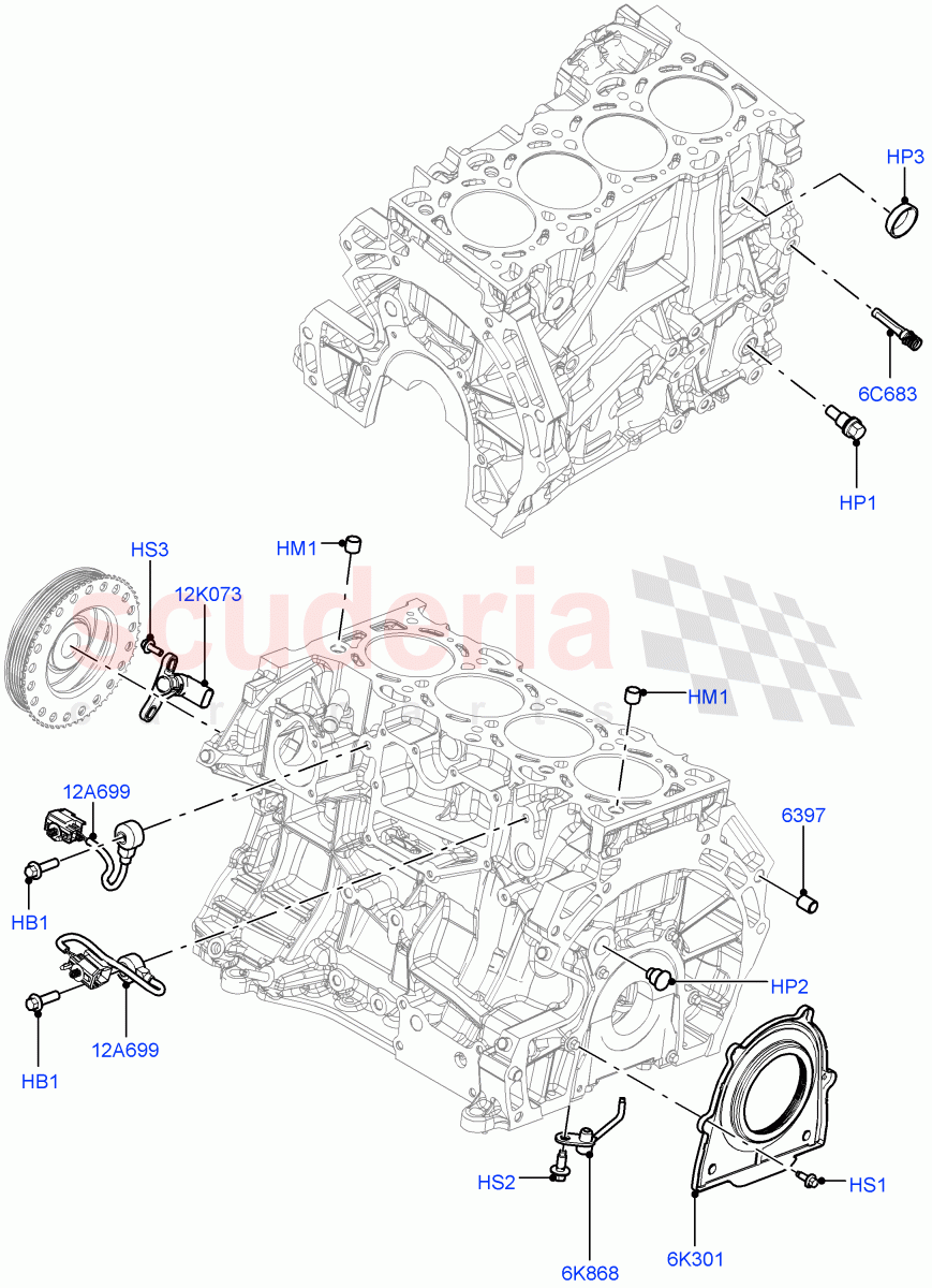 Cylinder Block And Plugs (2.0L 16V TIVCT T/C 240PS Petrol) of Land Rover Land Rover Range Rover Sport (2014+) [2.0 Turbo Petrol GTDI]