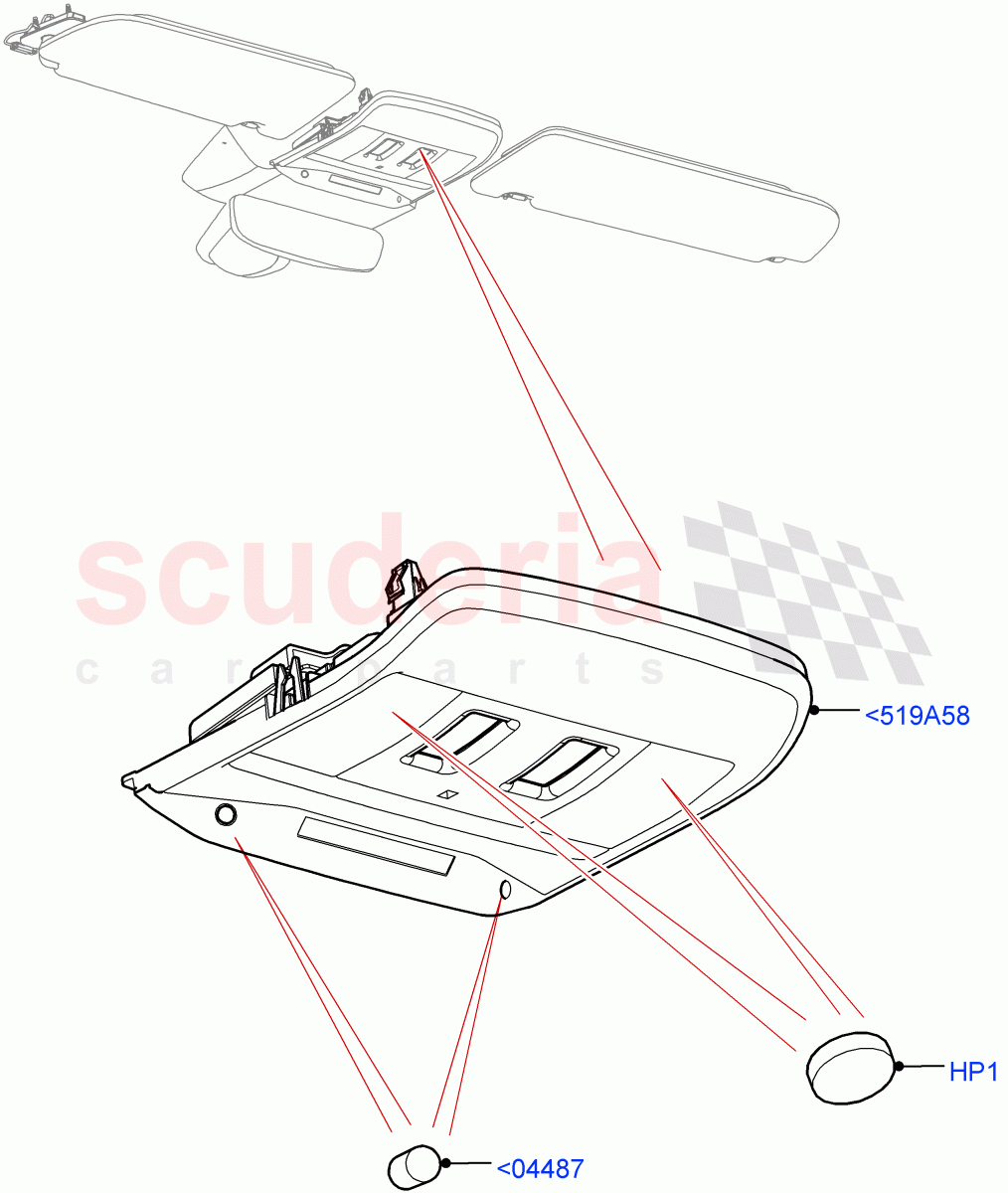 Console - Overhead of Land Rover Land Rover Range Rover (2022+) [3.0 I6 Turbo Petrol AJ20P6]