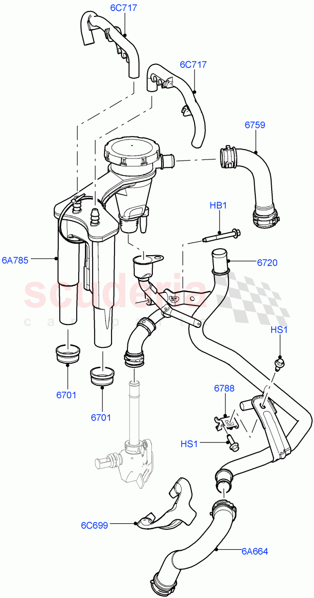 Emission Control - Crankcase (Lion Diesel 2.7 V6 (140KW)) ((V) FROMAA000001) of Land Rover Land Rover Discovery 4 (2010-2016) [2.7 Diesel V6]