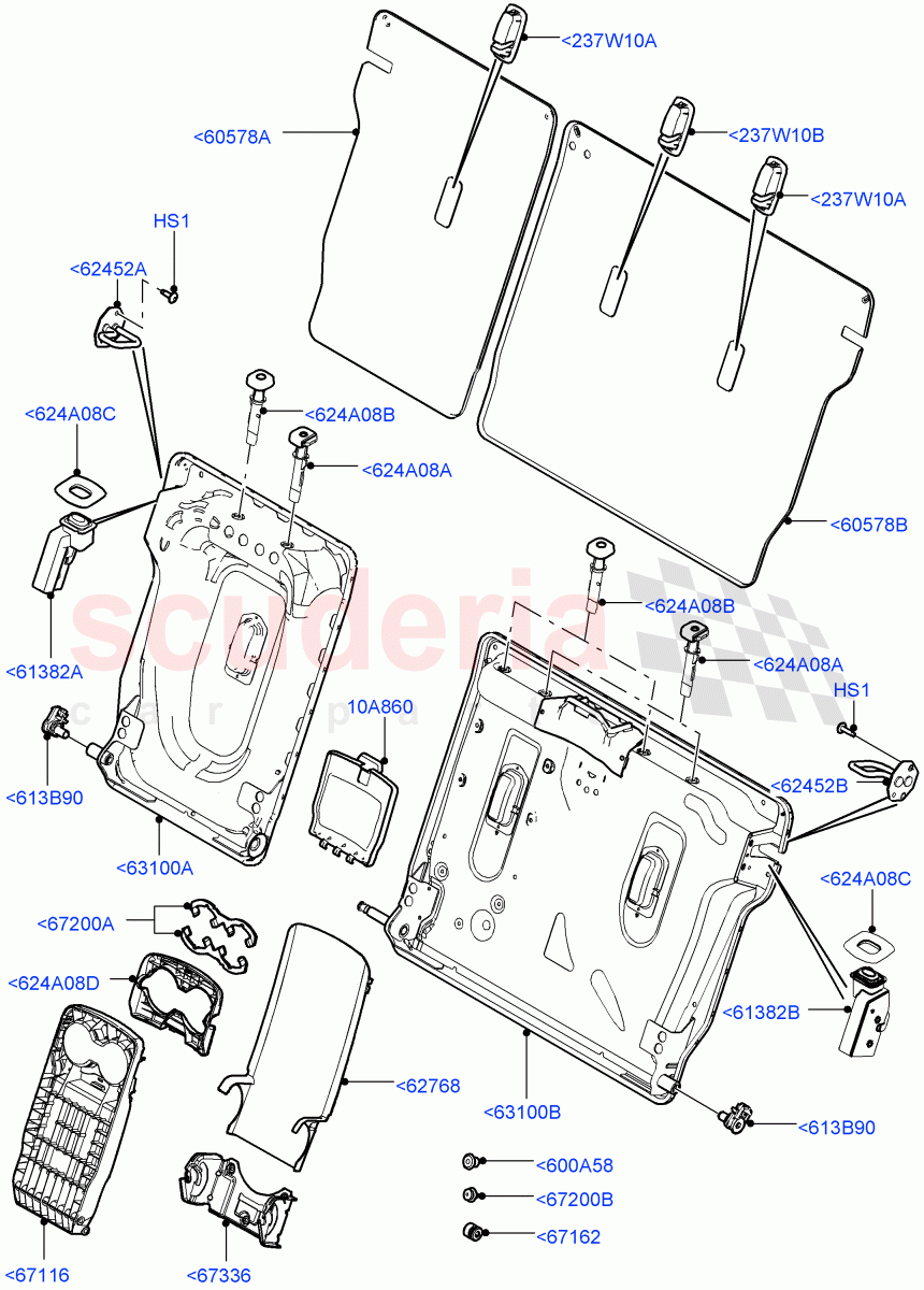 Rear Seat Back (Changsu (China), With 60/40 Split - Folding Rr Seat) ((V) FROMFG000001) of Land Rover Land Rover Discovery Sport (2015+) [2.0 Turbo Petrol AJ200P]
