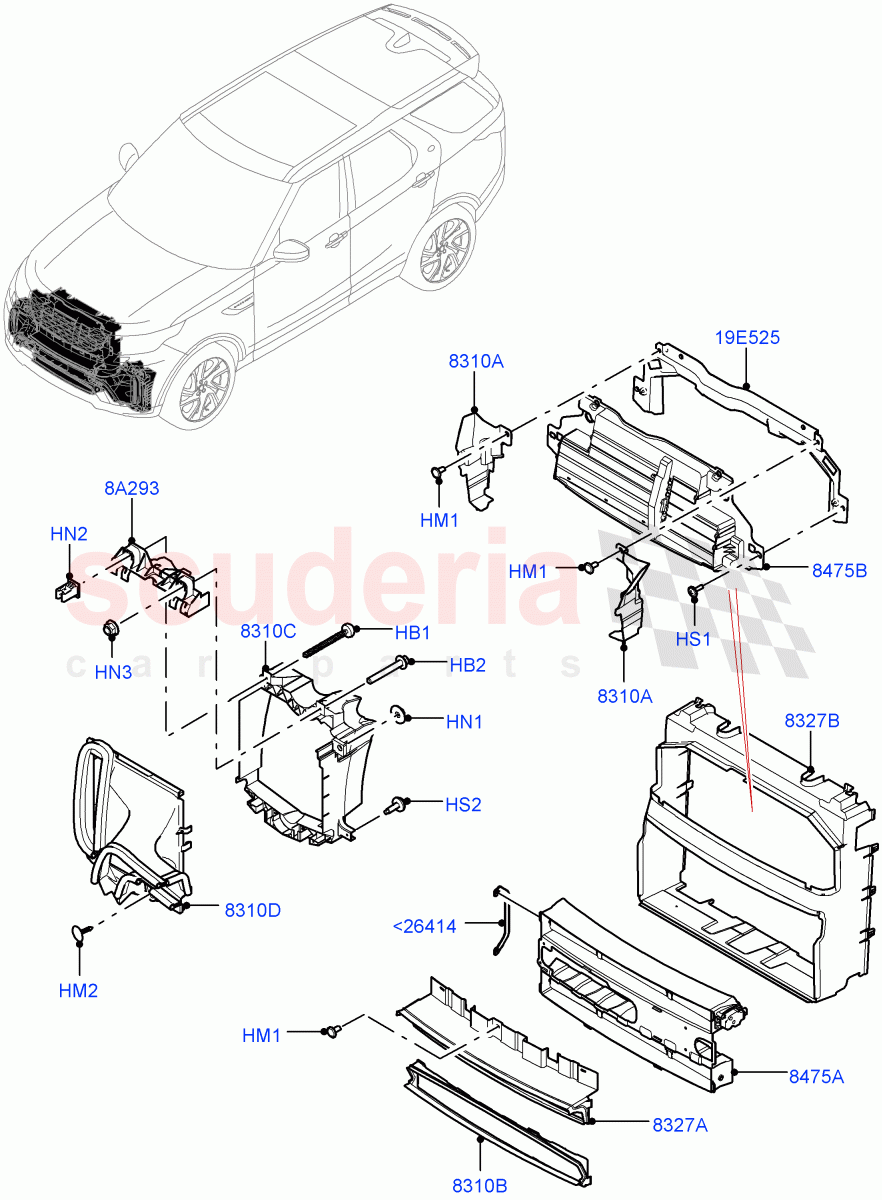 Air Deflectors (Nitra Plant Build) ((V) FROMK2000001) of Land Rover Land Rover Discovery 5 (2017+) [2.0 Turbo Diesel]
