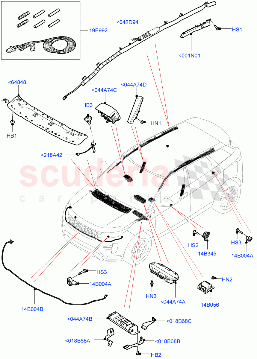 Airbag System (Itatiaia (Brazil)) of Land Rover Land Rover Range Rover Evoque (2019+) [1.5 I3 Turbo Petrol AJ20P3]