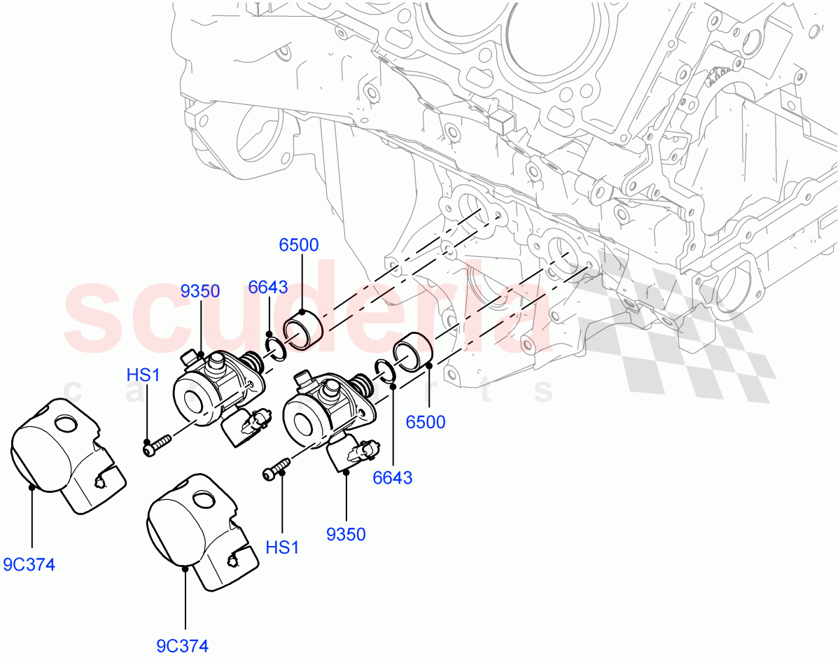 Fuel Injection Pump-Engine Mounted (5.0L OHC SGDI NA V8 Petrol - AJ133) ((V) FROMAA000001) of Land Rover Land Rover Range Rover Sport (2010-2013) [5.0 OHC SGDI NA V8 Petrol]