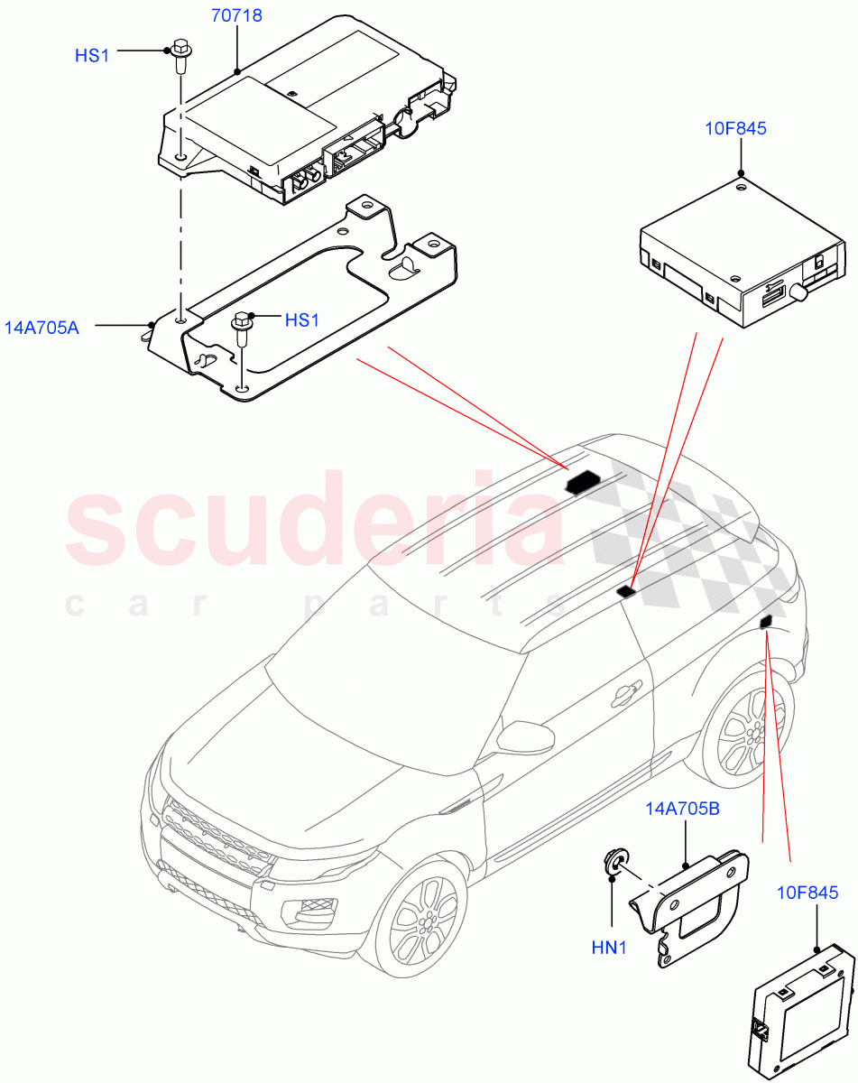Telematics (Telematics Control Unit) (Changsu (China)) ((V) FROMEG000001) of Land Rover Land Rover Range Rover Evoque (2012-2018) [2.0 Turbo Diesel]