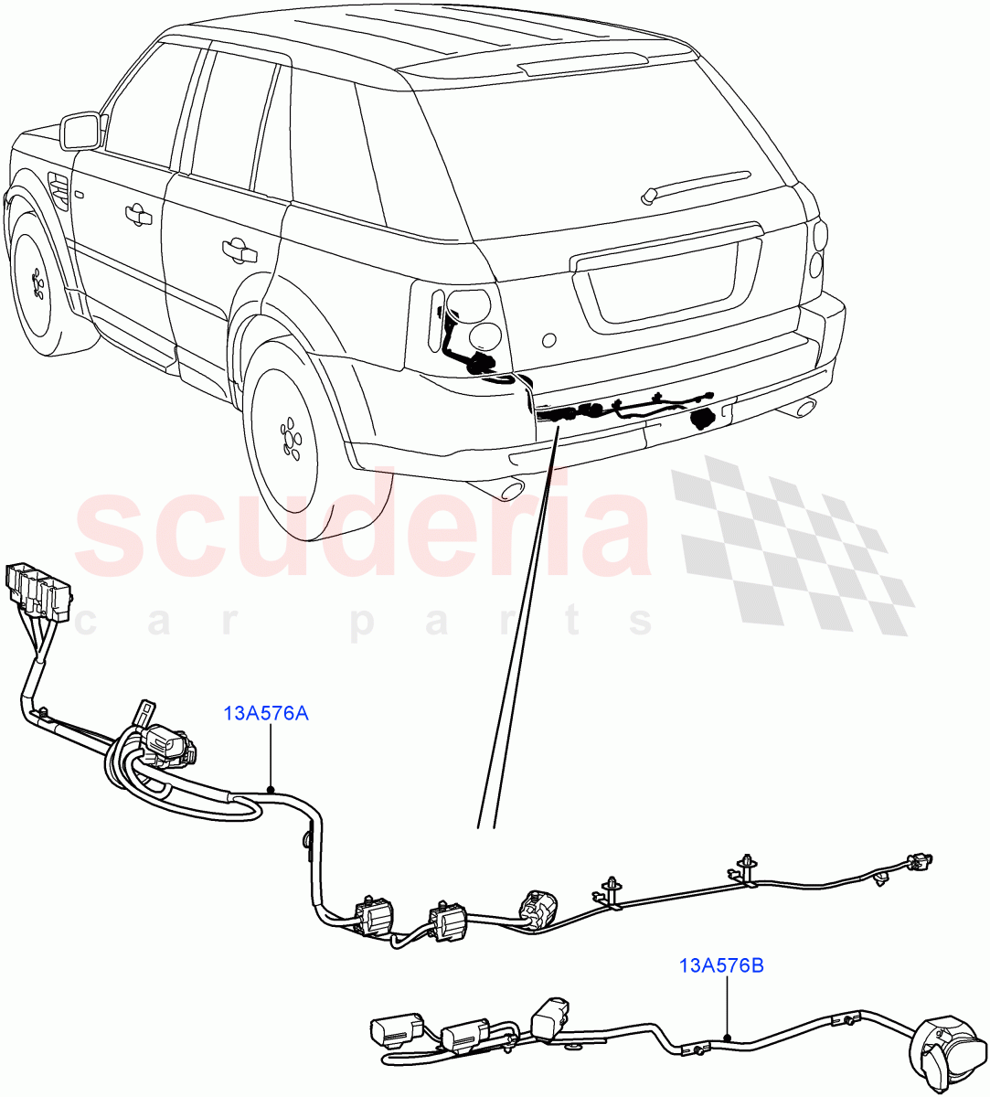 Electrical Wiring - Body And Rear (Towing) ((V) FROMAA000001) of Land Rover Land Rover Range Rover Sport (2010-2013) [3.0 Diesel 24V DOHC TC]
