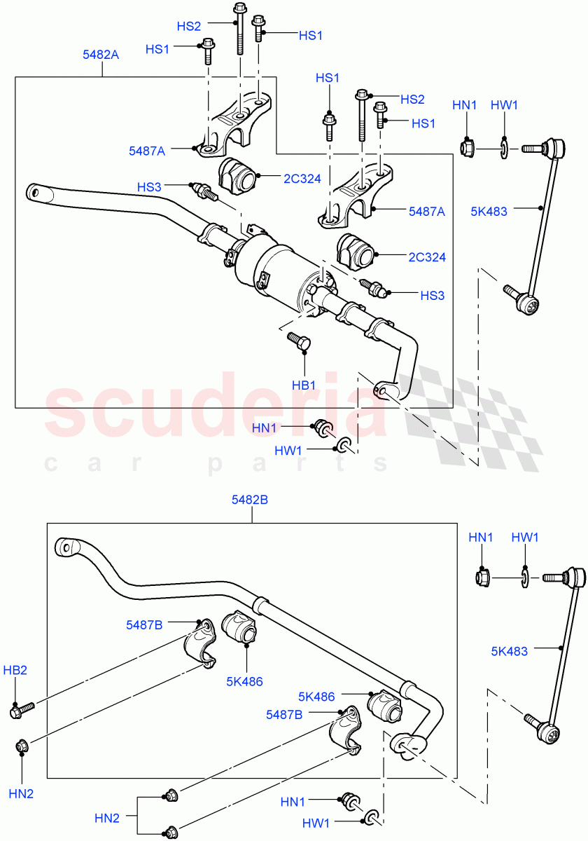 Front Susp.Arms/Stabilizer/X-Member (Front Stabilizer Bar And Suspension Links) ((V) FROMAA000001) of Land Rover Land Rover Range Rover Sport (2010-2013) [3.0 Diesel 24V DOHC TC]