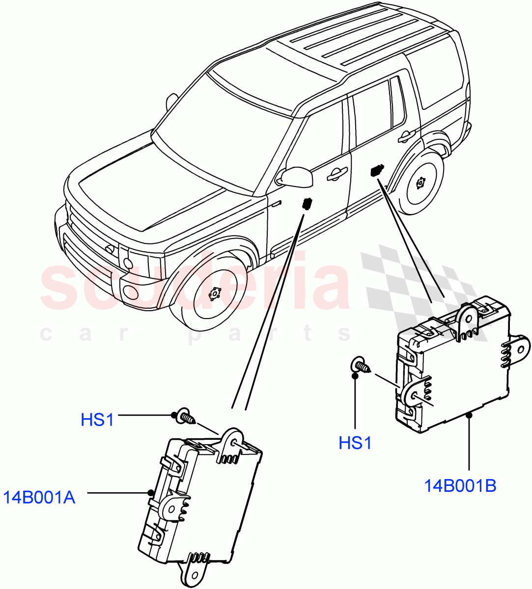 Vehicle Modules And Sensors (Door) ((V) FROMAA000001) of Land Rover Land Rover Discovery 4 (2010-2016) [5.0 OHC SGDI NA V8 Petrol]