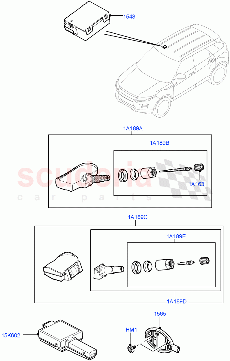 Tyre Pressure Monitor System (Changsu (China), With Tyre Pressure Sensors) ((V) FROMEG000001) of Land Rover Land Rover Range Rover Evoque (2012-2018) [2.0 Turbo Petrol AJ200P]