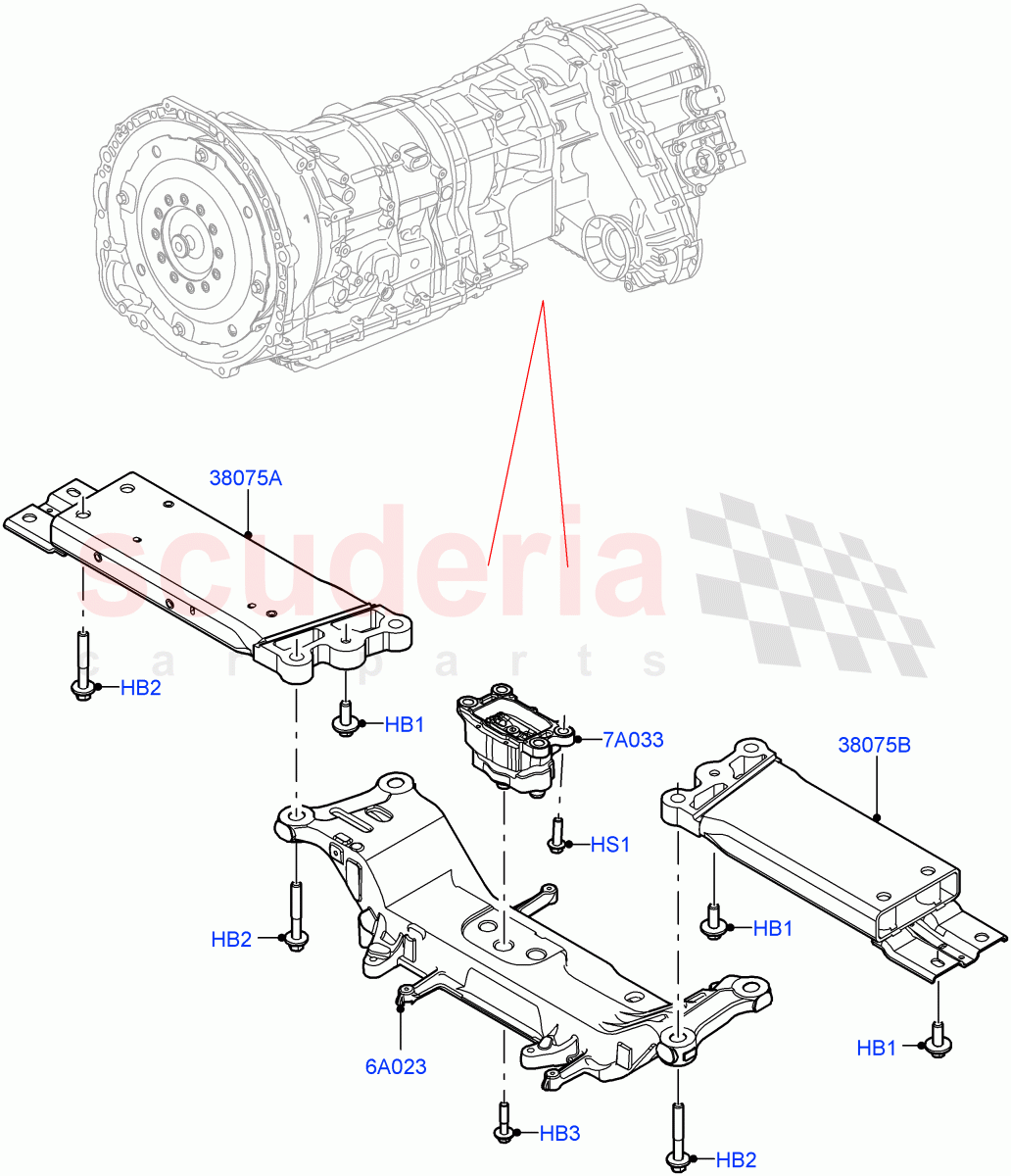 Transmission Mounting (3.0L AJ20P6 Petrol High) of Land Rover Land Rover Range Rover (2022+) [3.0 I6 Turbo Diesel AJ20D6]